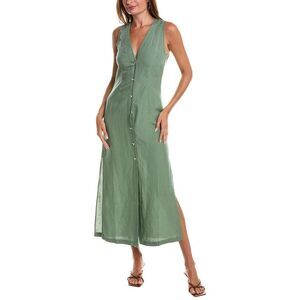 Onia Air Linen-Blend Button Down Maxi Dress